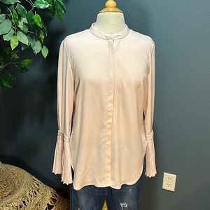 Catherine MaLandrino Womens Light Pink Blouse with Bell Sleeves Size Large
